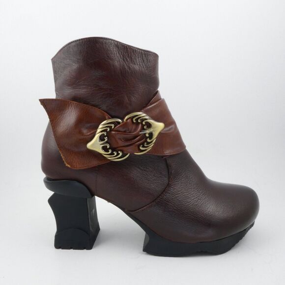 L'Artiste by Spring Step Sprint Step Natia Leather Ankle Boots Brown Women's :9 - Picture 14 of 14